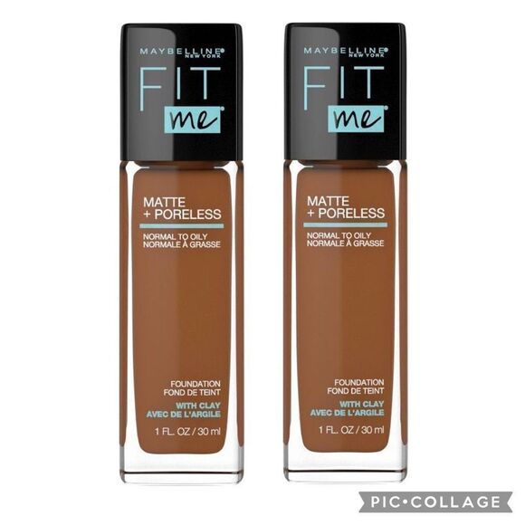 Lot of 2 368 Deep Golden Maybelline Fit Me Matte Foundation - Picture 1 of 6